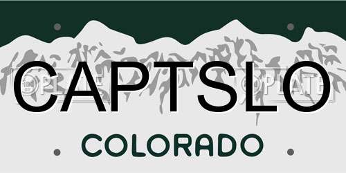 CAPTSLO Colorado License Plate