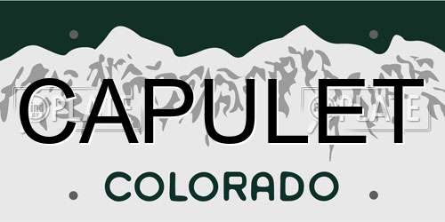 CAPULET Colorado License Plate