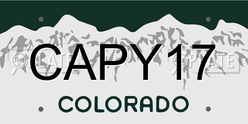 CAPY17 Colorado License Plate