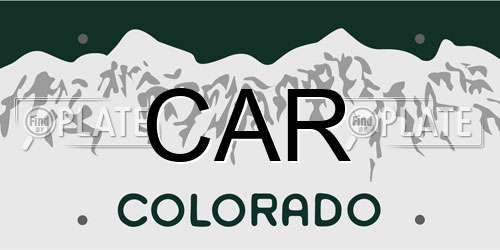 CAR Colorado License Plate
