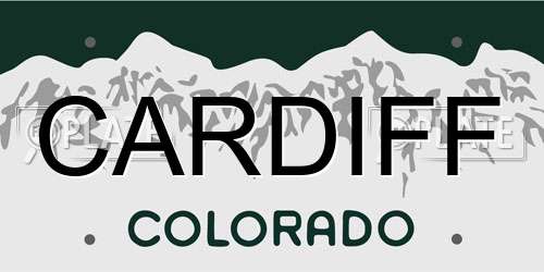CARDIFF Colorado License Plate
