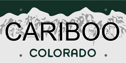 CARIBOO Colorado License Plate