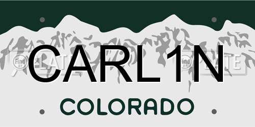 CARL1N Colorado License Plate