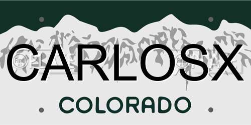CARLOSX Colorado License Plate