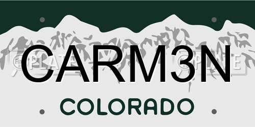 CARM3N Colorado License Plate