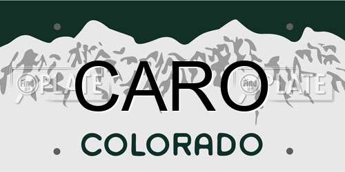 CARO Colorado License Plate