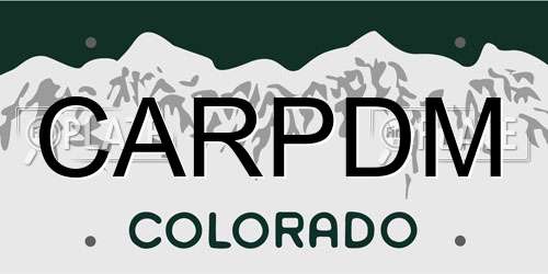 CARPDM Colorado License Plate