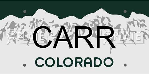 CARR Colorado License Plate