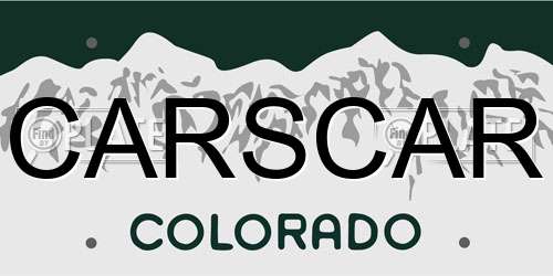 CARSCAR Colorado License Plate