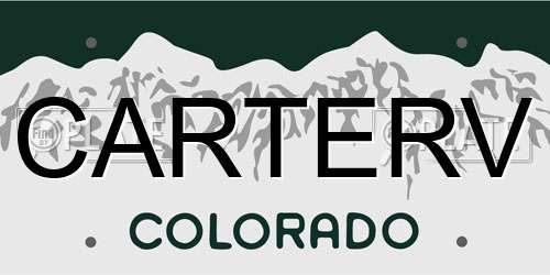 CARTERV Colorado License Plate