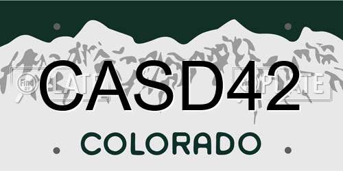 CASD42 Colorado License Plate