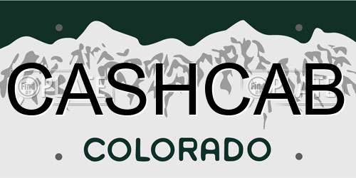 CASHCAB Colorado License Plate