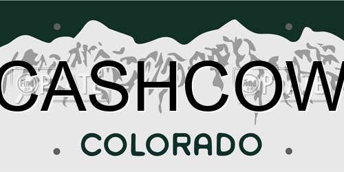 CASHCOW Colorado License Plate