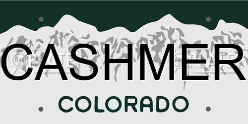 CASHMER Colorado License Plate