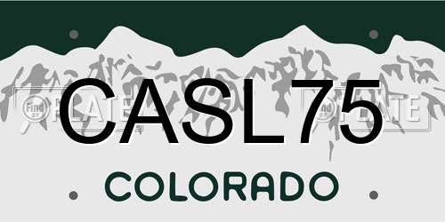 CASL75 Colorado License Plate
