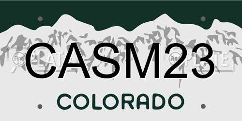 CASM23 Colorado License Plate