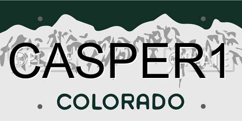 CASPER1 Colorado License Plate