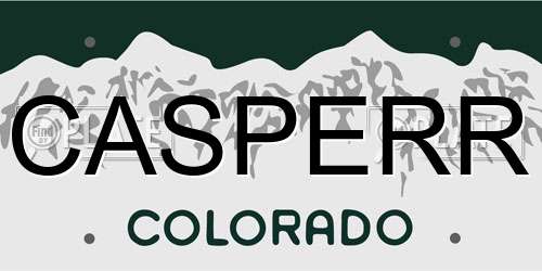CASPERR Colorado License Plate