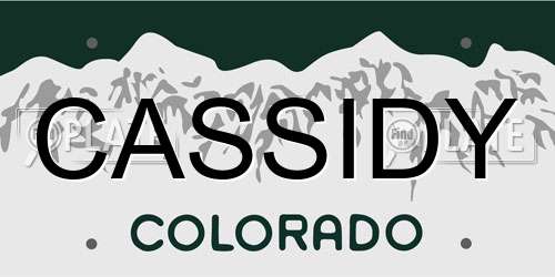 CASSIDY Colorado License Plate