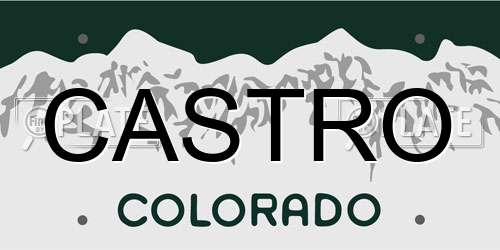CASTRO Colorado License Plate