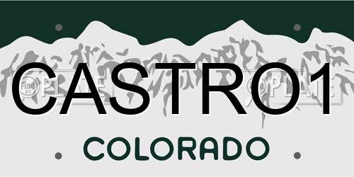 CASTRO1 Colorado License Plate
