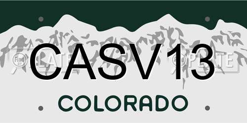 CASV13 Colorado License Plate