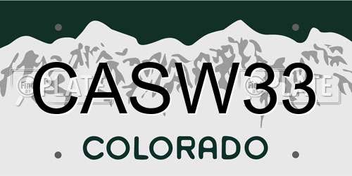 CASW33 Colorado License Plate
