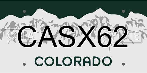 CASX62 Colorado License Plate
