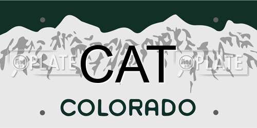 CAT Colorado License Plate