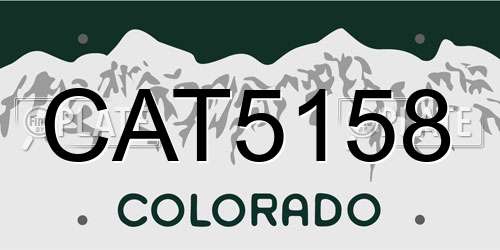 CAT5158 Colorado License Plate