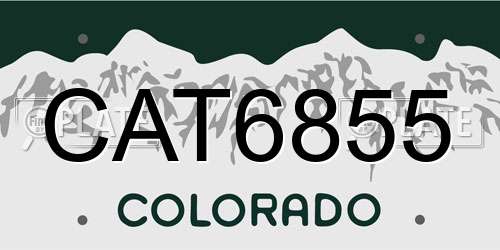 CAT6855 Colorado License Plate