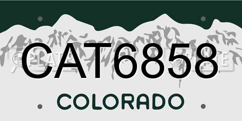 CAT6858 Colorado License Plate