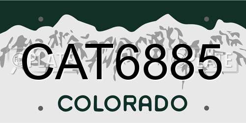 CAT6885 Colorado License Plate
