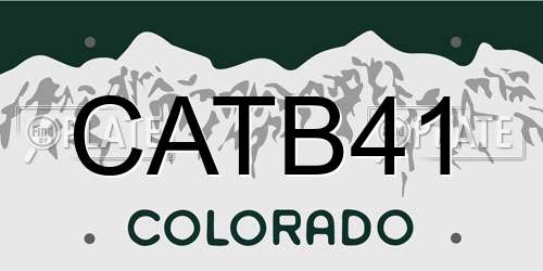 CATB41 Colorado License Plate