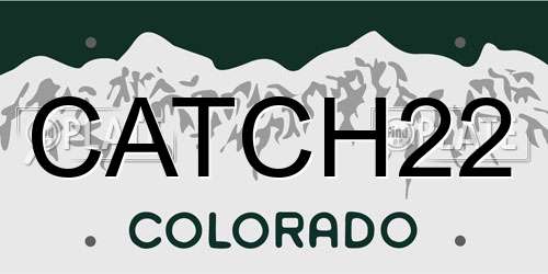 CATCH22 Colorado License Plate