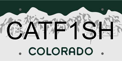CATF1SH Colorado License Plate