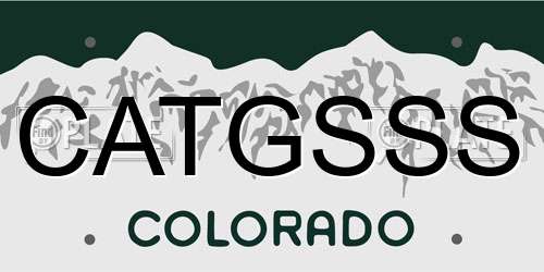 CATGSSS Colorado License Plate