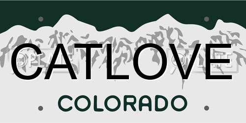 CATLOVE Colorado License Plate