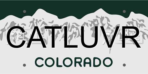 CATLUVR Colorado License Plate