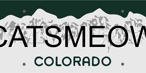 CATSMEOW Colorado License Plate
