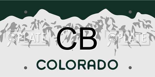 CB Colorado License Plate