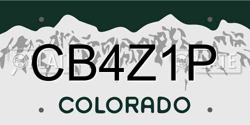 CB4Z1P Colorado License Plate
