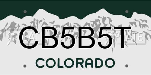 CB5B5T Colorado License Plate