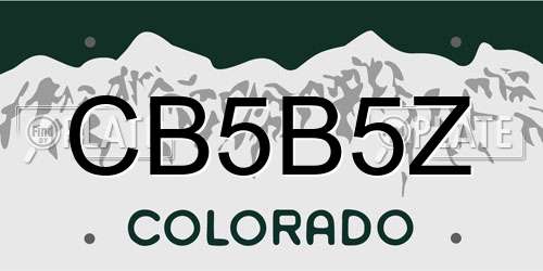 CB5B5Z Colorado License Plate