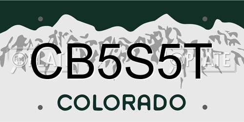 CB5S5T Colorado License Plate