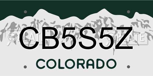 CB5S5Z Colorado License Plate
