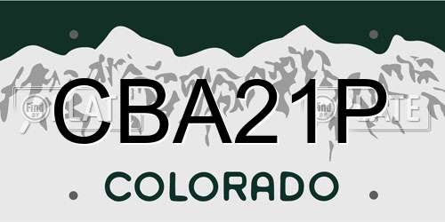 CBA21P Colorado License Plate