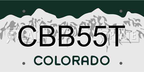 CBB55T Colorado License Plate