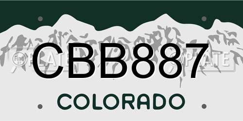 CBB887 Colorado License Plate