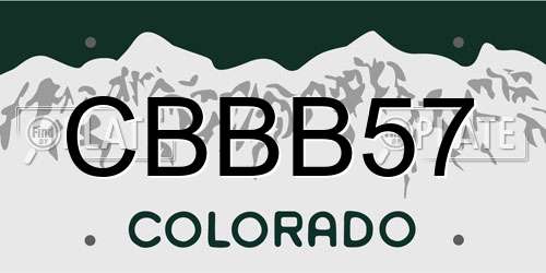 CBBB57 Colorado License Plate